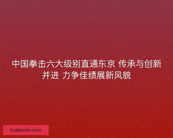 中国拳击六大级别直通东京 传承与创新并进 力争佳绩展新风貌